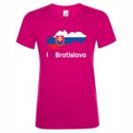 TRPR-MD003 tricko slovakia i love bratislava tmavo ruzove