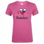 TRPR-MD004 tricko i love Bratislava ruzove