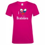 TRPR-MD004 tricko i love Bratislava tmavo ruzove