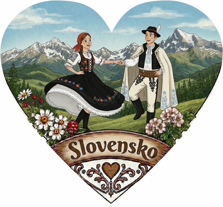 DSR-SK04 magnetka srdce slovensko
